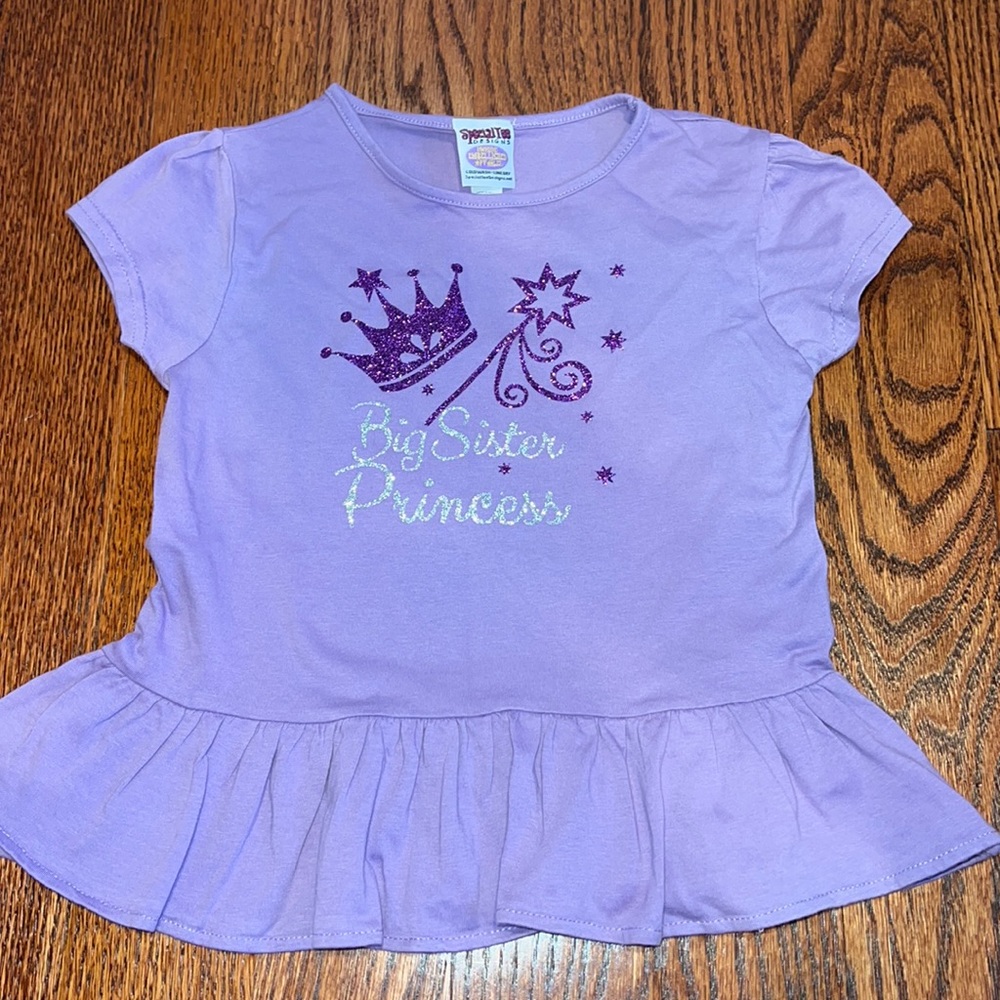 Big sister princess short sleeve shirt- size 5/6